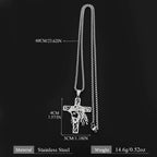 Hollow Crown of Thorns Jesus Cross Pendant Necklace for Women Men Stainless Steel Gold Plated Crucifix Chain Faith Jewelry Gift