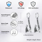 Hip Hop Punk Viking Axe Dangle Earrings for Men, Fashion Celtic Knot Rune Amulet Earrings, Stainless Steel Punk Jewelry