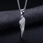 Iced Out Angel Wing Pendant — 14K Gold