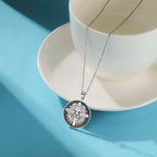 Cazador Vintage Man of Faith Lion Cross Pendant Necklace for Women Men Stainless Steel Box Chain Christian Faith Jewelry Gifts