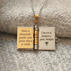 Openable Book Spanish Mi Campeón Son Necklace Mi Pequeña Estrella Daughter Necklaces My Little Star Choker Birthday