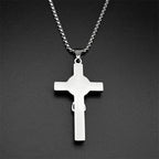Saint Benedict Jesus Crucifix Chain Necklace — Stainless Steel