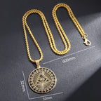 Shining Iced Out Ancient Egyptian God Eye of Horus Cross Pendant Necklace for Men and Women Hip Hop Trendy Amulet