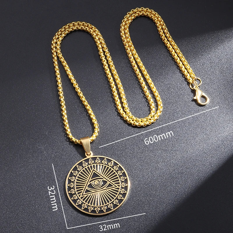 Shining Iced Out Ancient Egyptian God Eye of Horus Cross Pendant Necklace for Men and Women Hip Hop Trendy Amulet