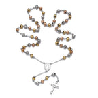 Saint Benedict Virgin Mary Rosary Necklace — Stainless Steel