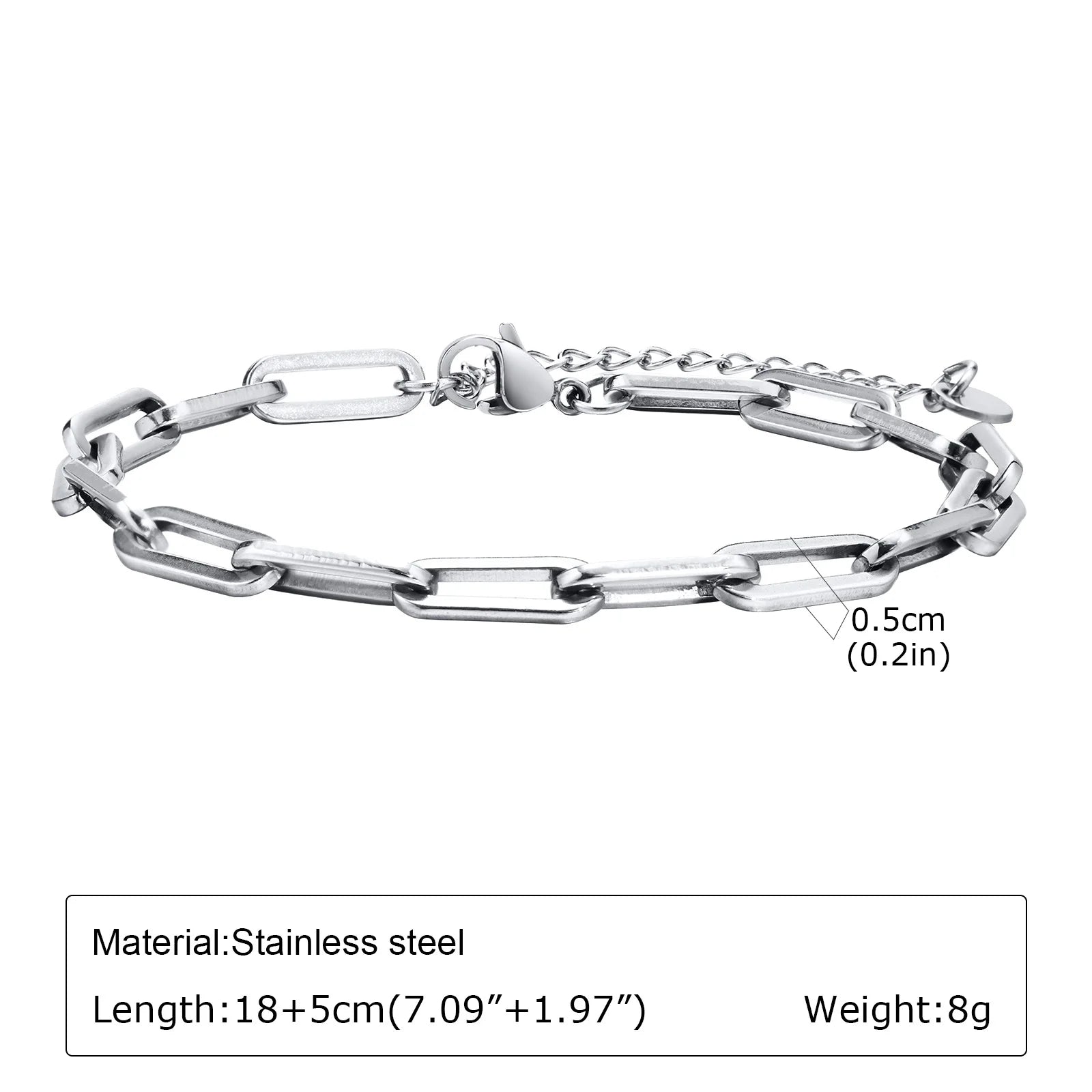 Braided Link Chain Bracelet — Silver
