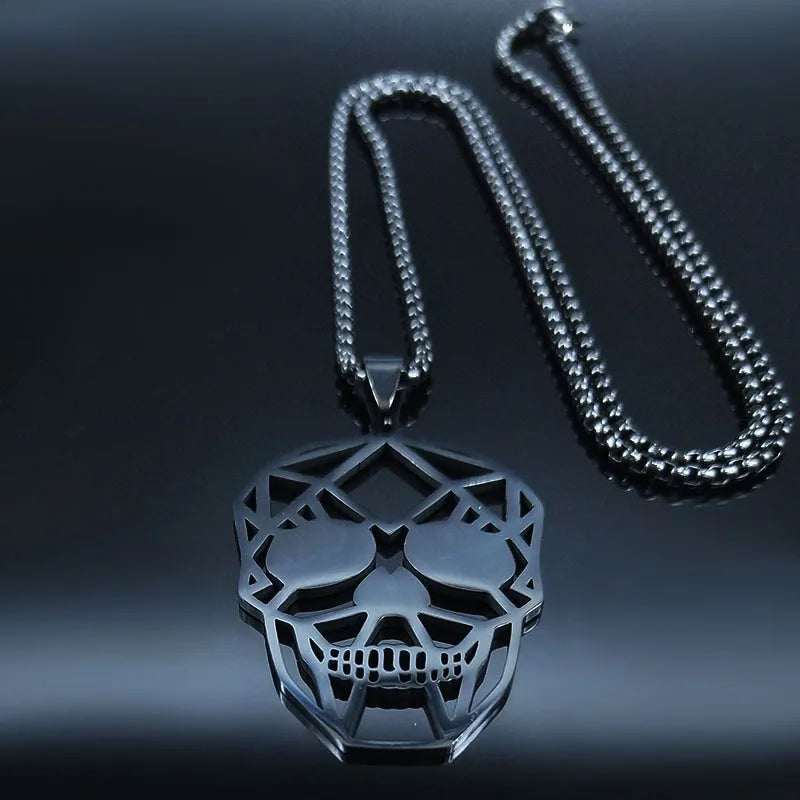 Goth Cool Skull Neck Pendant Stainless Steel Chain Necklace Hip Hop Rock Necklaces Jewelry acero inoxidable joyeria