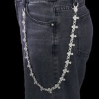 Silver Cross Iced Out Chain Necklace 15MM