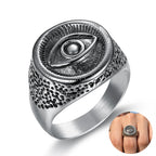 Egyptian Eye of Horus Signet Ring — Stainless Steel