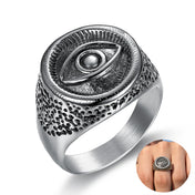 Egyptian Eye of Horus Signet Ring — Stainless Steel