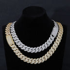 Iced Out Cuban Chain Necklace Stainless Steel 18MM