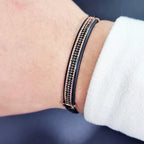 Luxury Punk CZ Bar Braided Man Bracelets For Women Handmade Jewelry Gift