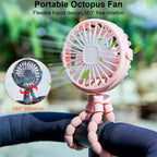Portable Stroller Fan Mini Baby Clip Fan Smart Octopus Handheld Fan 360° Rotate Bike Car Tripod Fan Rechargeable Clip