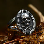 Pirate Navigation Skull Ring — Gothic