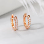 Iced Out Hoop Earrings Stainless Steel CZ