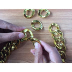 Hip Hop Gold Color Big Acrylic Chunky Chain Necklace For Men Punk Oversized Large Plastic Link Chain Men's Jewelry