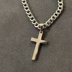 925 Sterling Silver Cross Necklace for Men Women 5mm Stainless Steel Durable Cuban Crucifix Pendant Necklace Jewelry