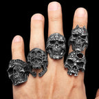 Multi Style Gothic Skull Rings Stainless Steel Fashion Personality Hip-hop Men Ring Biker Party Charm Jewelry Gift