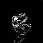 Cool Animal Octopus Rings Simple Punk Gothic Deep Sea Squid Octopus Fashion Jewelry Open Adjustable Antique Silver