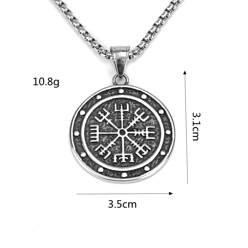 Vegvisir Norse Compass Pendant Necklace — Stainless Steel