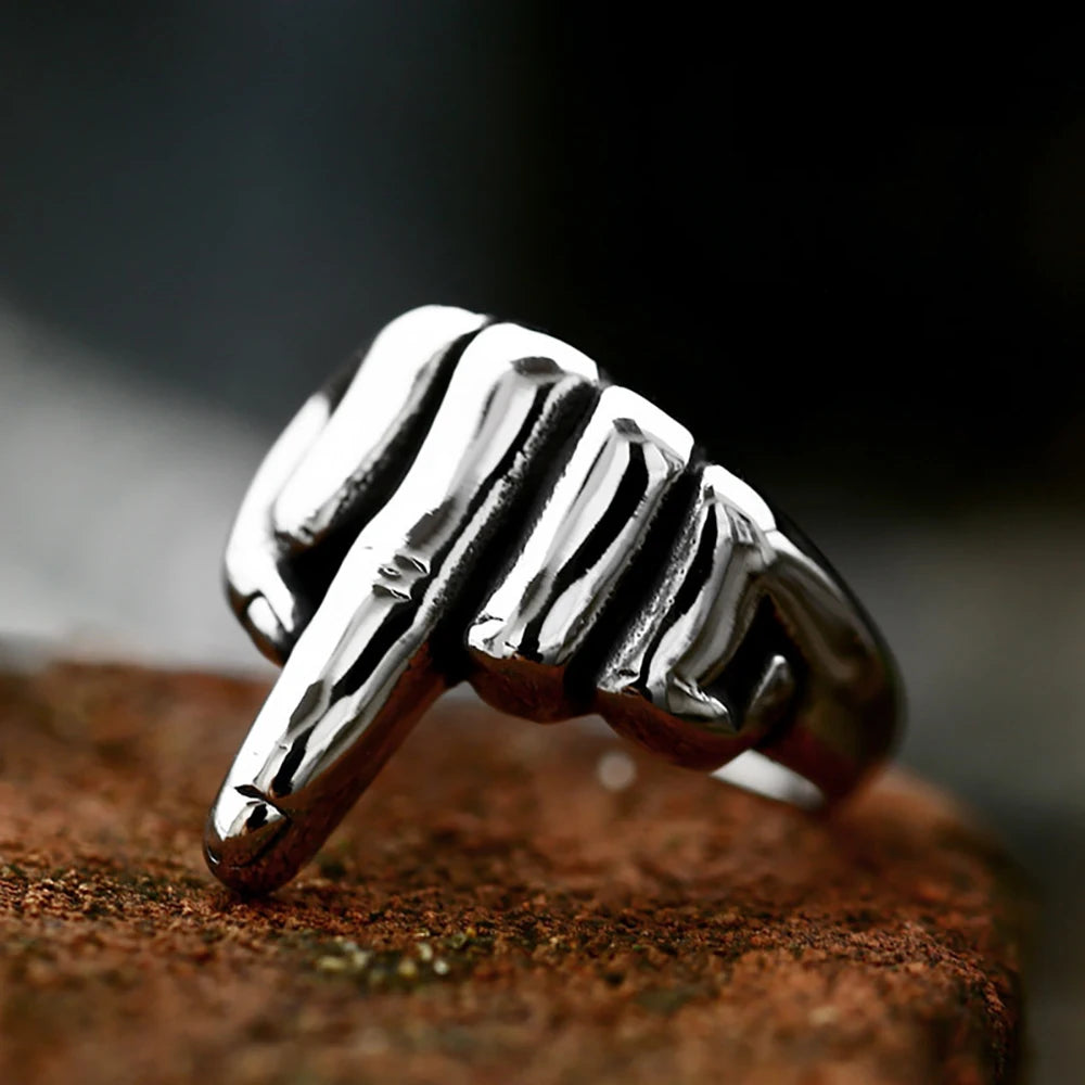Middle Finger Ring — Stainless Steel