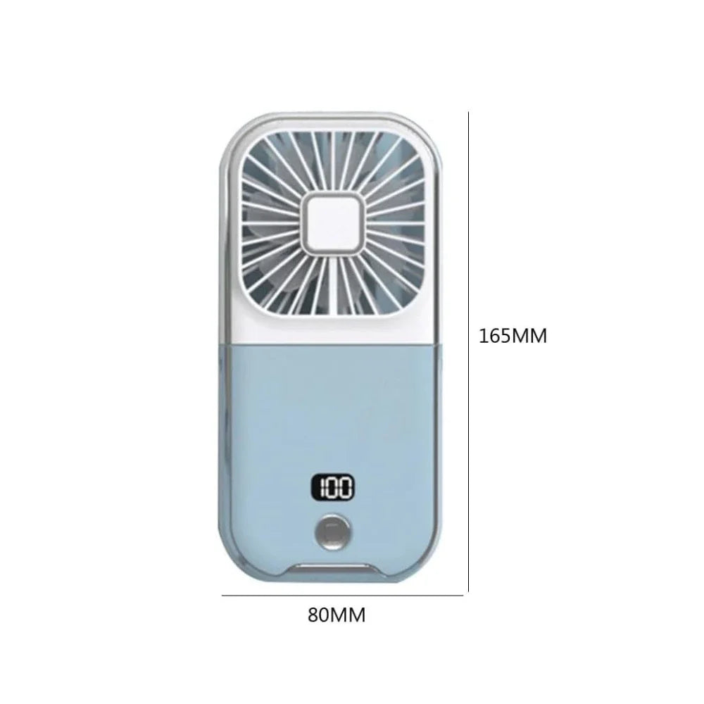 3000mAh battery powered mini outdoor portable USB neck fan rechargeable 180 ° folding wireless desktop fan，gift
