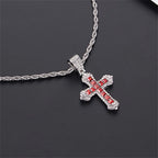 Classic Zircon Cross Necklace Iced Out Hip Hop for Men and Women Bling Pendant Punk Jewelry Gifts