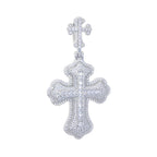 New Iced Out Bling CZ Cross Pendant Necklace Silver Color Prong Setting Cubic Zirconia Jesus Charm Men Women Hip Hop