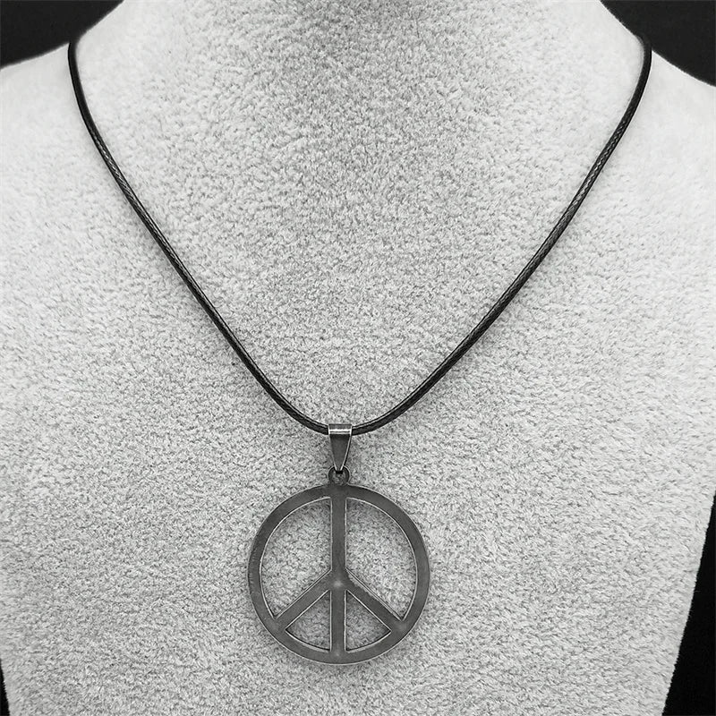 Steel Pendant Punk Peace Symbol Vintage Antique