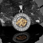 Viking Norse Mythology Odin Wolf Necklaces Men Gold Color Fenrir Rune Pendant Talisman Stainless Steel Male