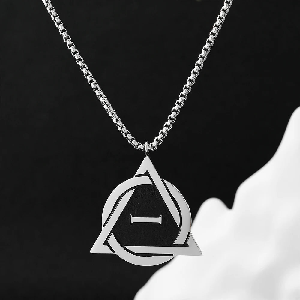 Triangle Stainless Steel Pendant Necklace For Men Women Luxury Hip Hop Necklaces Fashion Simple Retro Accessories