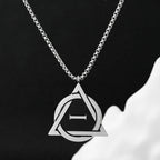 Triangle Stainless Steel Pendant Necklace For Men Women Luxury Hip Hop Necklaces Fashion Simple Retro Accessories