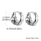 Skeleton Huggie Hoop Earrings — Stainless Steel