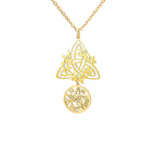 Double Amulet Protection Necklace Witch Knot Pentagram Tetragrammaton Stainless Steel Protection Jewerly Wholesale