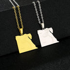 Egypt Map Flag Pendant Necklace — Stainless Steel