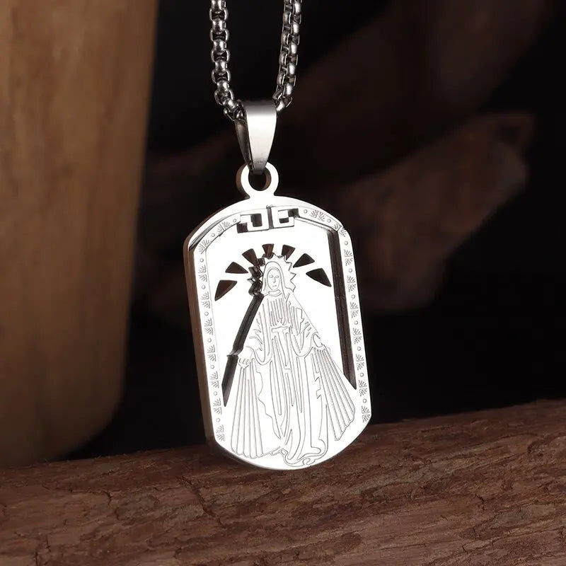Our Lady of Guadalupe Medal Pendant Stainless Steel Virgin Mary Necklace Women\\'s Prayer Jewelry Catholic Gift