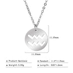 Kkjoy Stainless Steel Star Zodiac Sign Necklaces 12 Constellation Choker Pendants Necklace Aries Libra Leo Collier Birthday Gift