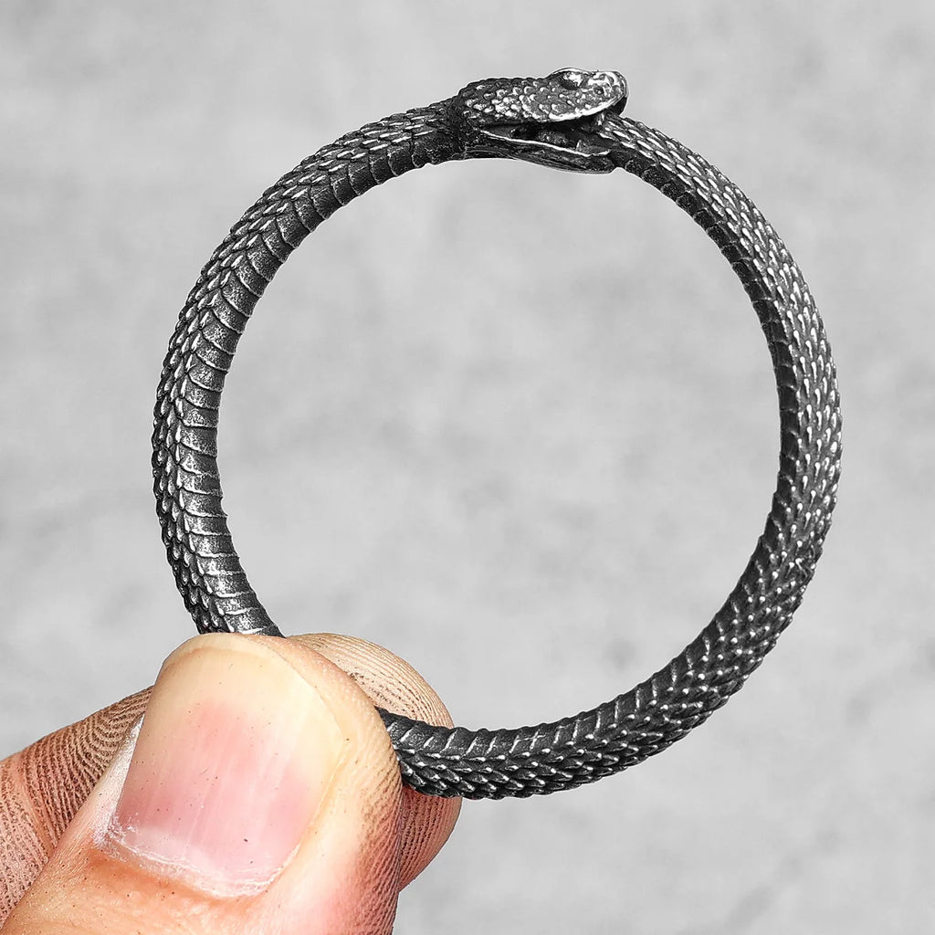 Ouroboros Snake Stainless Steel Pendant Necklace