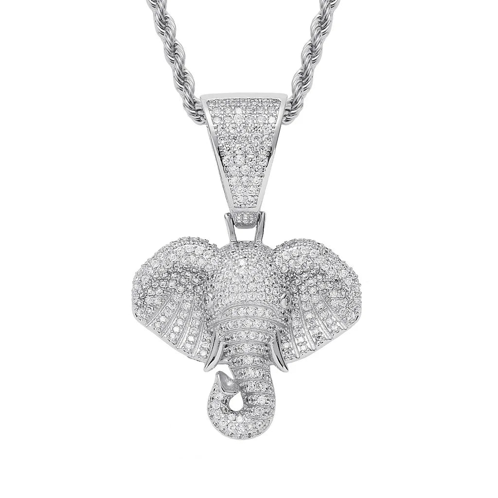 Gold Elephant Pendant Necklace Statement