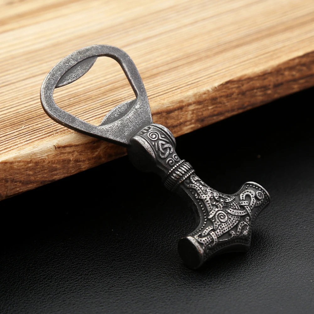 Thor Hammer Bottle Opener — Black Stainless