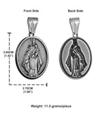 Virgin Mary Stainless Steel Pendant Necklace