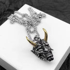 Samurai Devil Mask Pendant Necklace