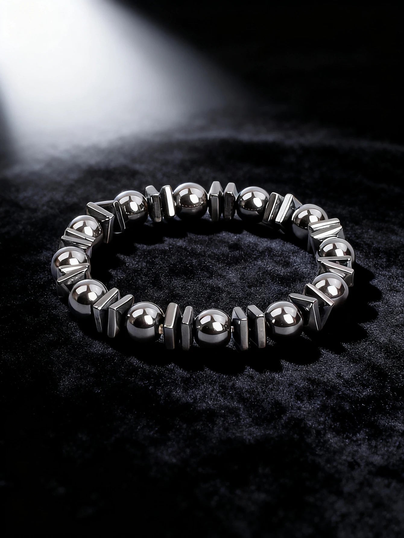 Men's Bracelet Natural Stone Hematite Arrow Bead Beaded Bracelet for Vigour Protection Strength Confidence & Grounding Jewelry