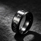 Nordic Viking Rune Odin Ring — Stainless Steel