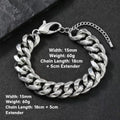 Cuban Steel Bracelet 316L 13mm/15mm Punk