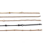 Length 60cm Ball Bead Chain Necklace for Women Men Stainless Steel Gold Sliver Black Color Fashion Jewelry Accessories