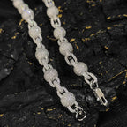 Iced Out Bead Choker Necklace 10.5MM Stainless Steel