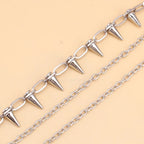 Punk Spike Rivet Layered Metal Chain Keychains For Men Women Pants Jeans Biker Gothic Rock Belt Chains Jewelry Accessories Gift