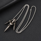 Vnox Men's Metal Dragon Claw Pendant Necklace Punk Rock Hip Hop Box Chain Party Halloween Jewelry Gift for Father Husband Son