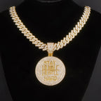 Hip Hop STAY HARD Letter Pendant Cuban Chain Necklace Punk Gold Color Iced Out Bling Necklaces Fashion Charm Men Women
